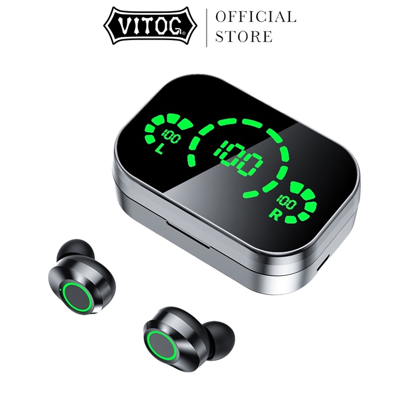 Tai nghe nhét tai không dây Vitog Yd03 Yd04 Tws 9D Bluetooth 5.3 tích hợp mi cờ rô giảm tiếng ồn màn hình