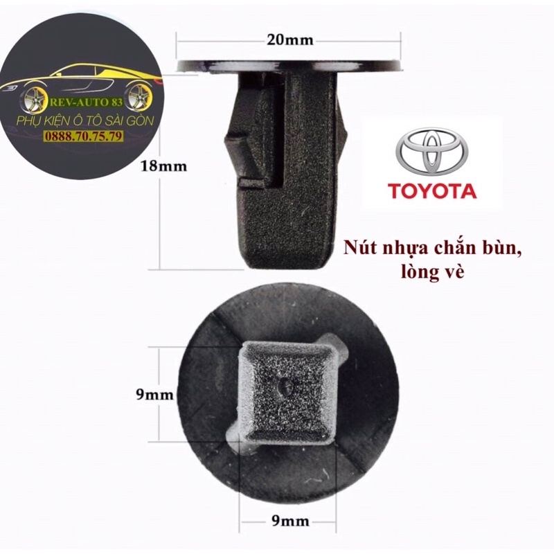 5 nút nhựa Lòng vè bánh xe, chắn bùn ô tô Toyota