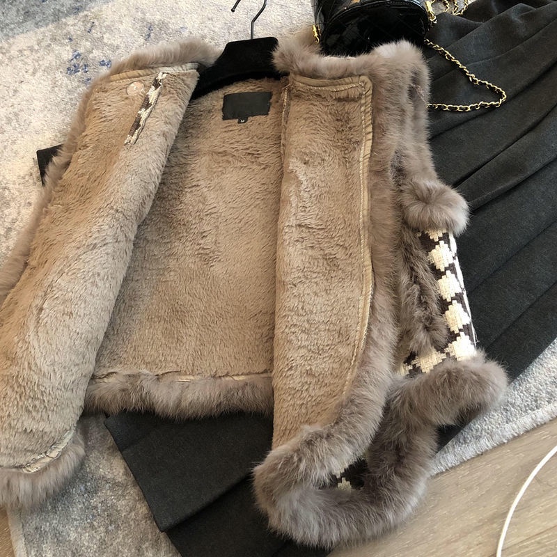 Áo Khoác Lông Không Tay Thời Trang Thu Đông Phong Cách Retro Cho Nữ