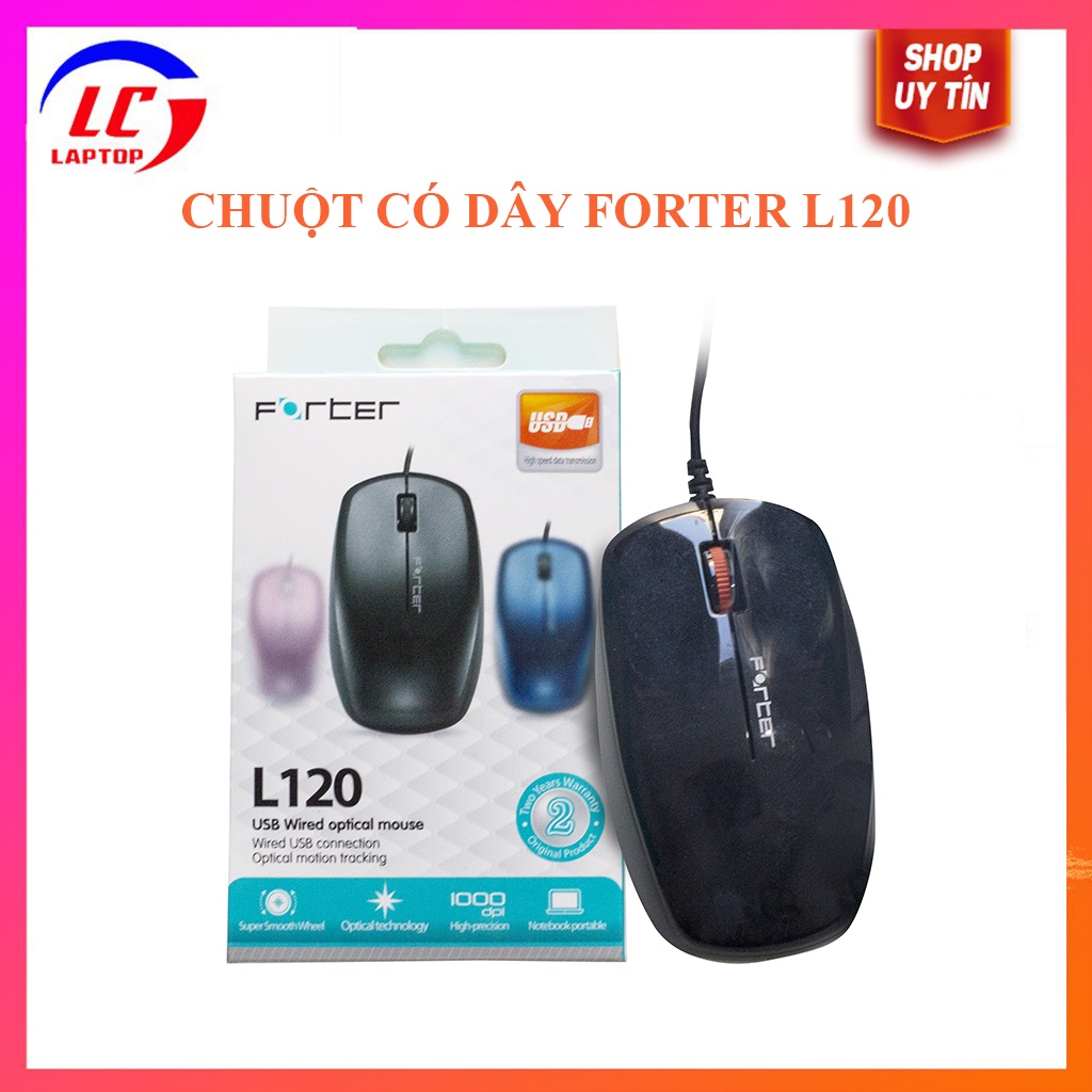 Chuột PorterL120 quang máy tính có dây văn phòng văn phòng gaming đồ họa không tiếng ồn công thái học giá rẻ