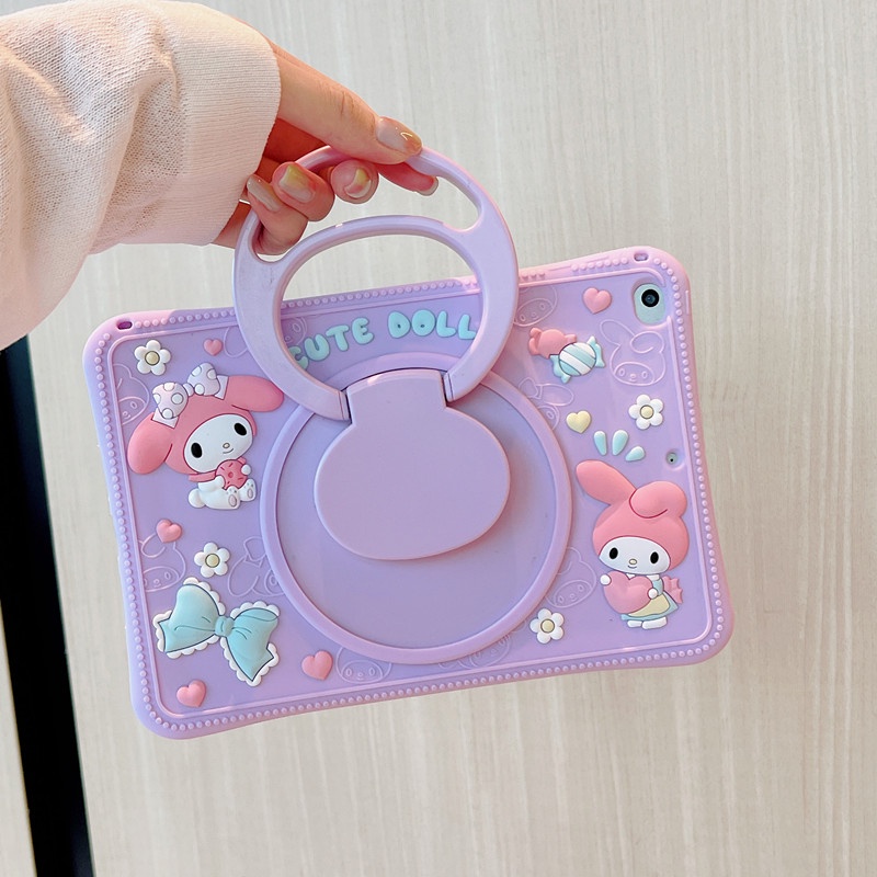 For Samsung Galaxy Tab A7 Lite 8.7 2021 SM-T220 T225 10.4" 2020 T500 T505 T507 Cute Kids Soft Silicone Case 360 Degree Rotation Stand Tablet Cover