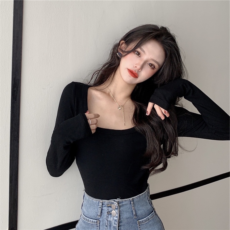 NRVP Áo Thun Nữ Dài Tay Dáng Rộng Thời Trang Hàn Quốc