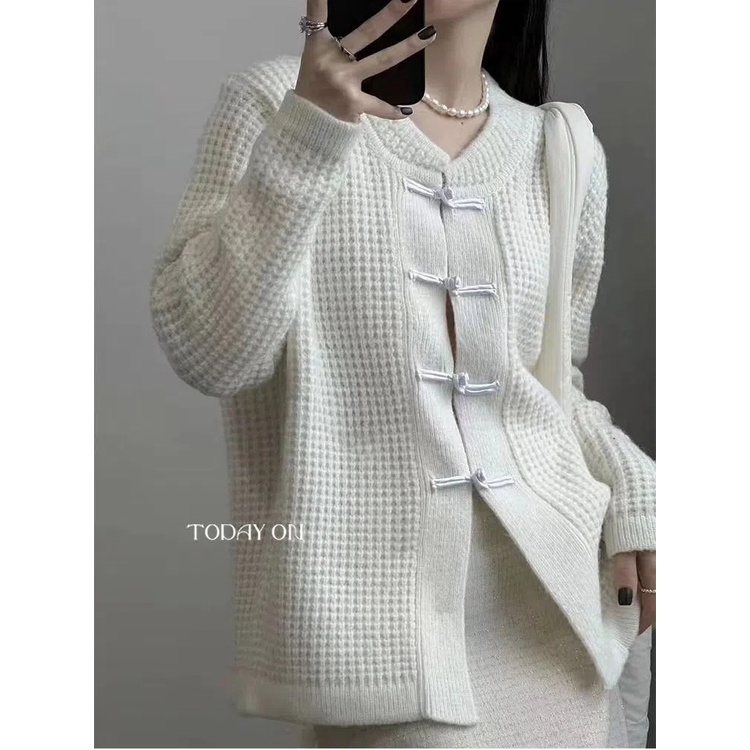 [MURIOKI] Áo Khoác Cardigan Thắt Nút Kiểu Trung Hoa Thời Trang Thu Đông Cho Nữ