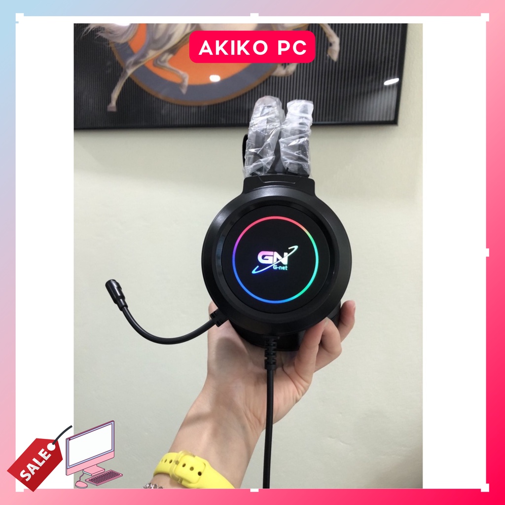 Tai nghe Gaming GH5 chụp tai có Mic chính hãng âm thanh 7 1 jack cắm usb - AKIKO PC