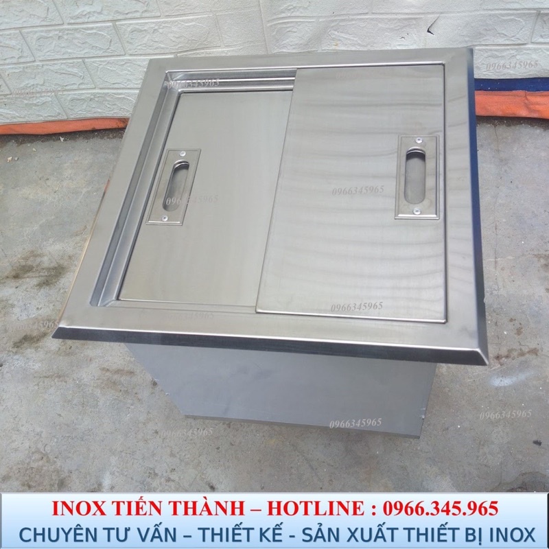 Thùng đá 3 lớp âm bàn chuẩn inox 304