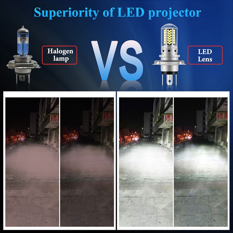 1 Đèn Pha Chống Sương Mù H4 P15D Ba20D Chip 108 12-80V Cho Xe Mô Tô