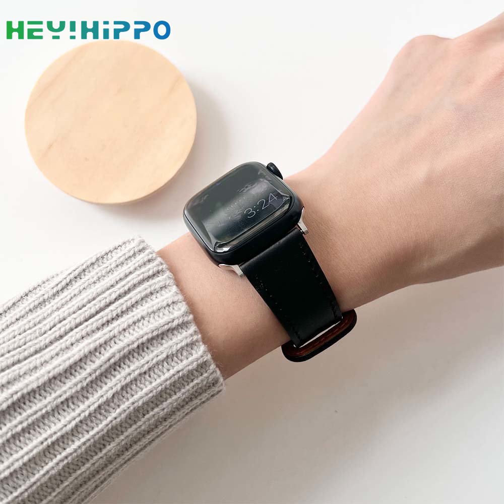 Dây Đeo Bằng Da Kiểu Núm Vú Giả Cho Đồng Hồ Thông Minh Series 8 / 7 / 6 / 5 / SE / 4 iwatch 45 / 44 / 42 / 41 / 40 / 38mm