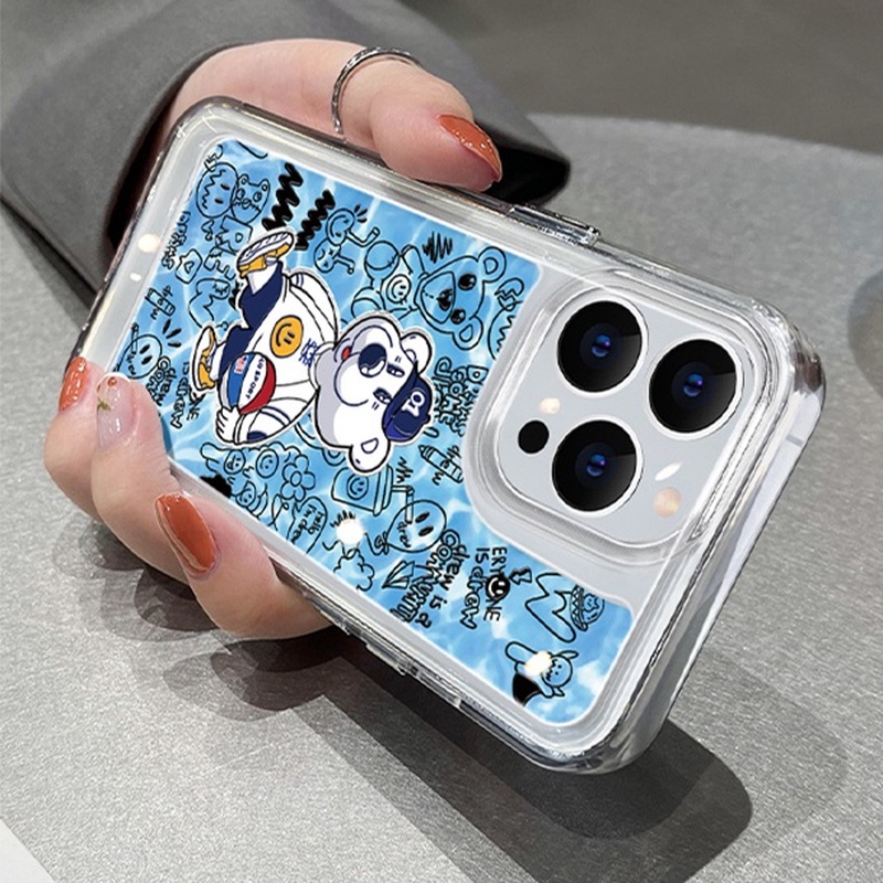 Ốp Điện Thoại Trong Suốt Họa Tiết Chú Gấu Cho iphone 14 pro Max 11 13 7 8 Plus 12 13Pro Max X XS Max 7 8 SE 2020