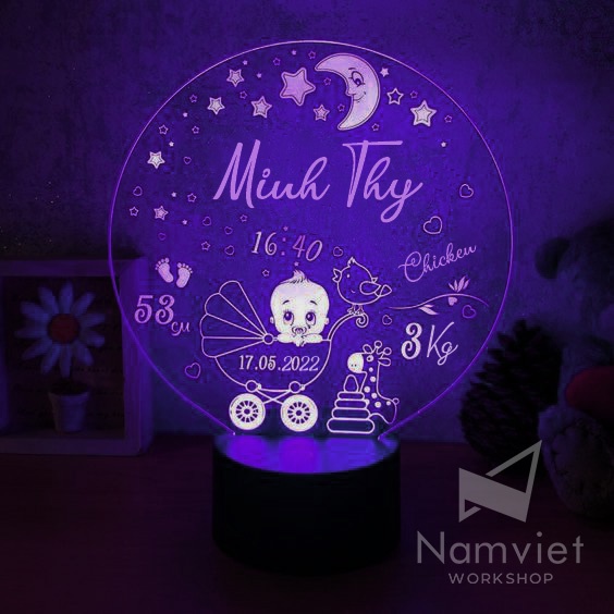 Đèn ngủ 🔥LED 3D🔥 trẻ em_khắc tên theo yêu cầu
