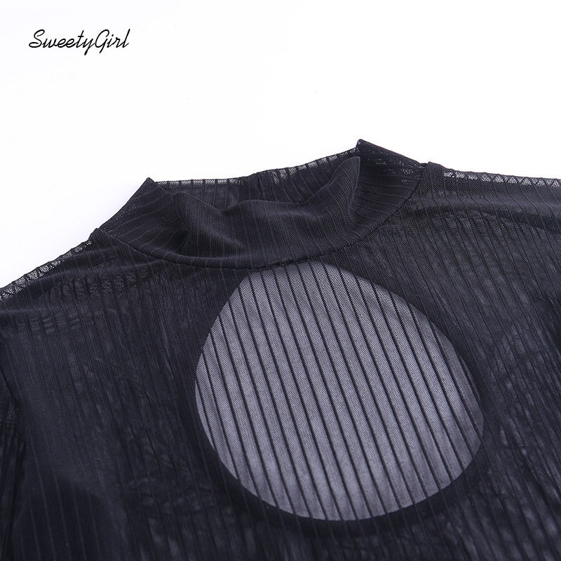 MsMona Áo Liền Thân Tay Dài Cổ Cao Màu Đen Trơn Thời Trang 2022 Quyến Rũ Cho Nữ