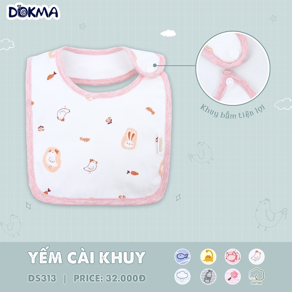 Yếm vuông cài khuy Dokma DS313