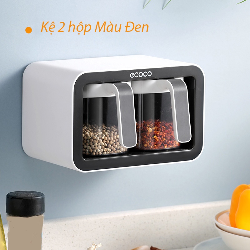 Hộp Đựng Gia Vị Gắn Tường Tiện Lợi Cho Nhà Bếp Bộ Kệ Để Gia Vị Ngắn Tường 2 ngăn 3 ngăn tiện ích