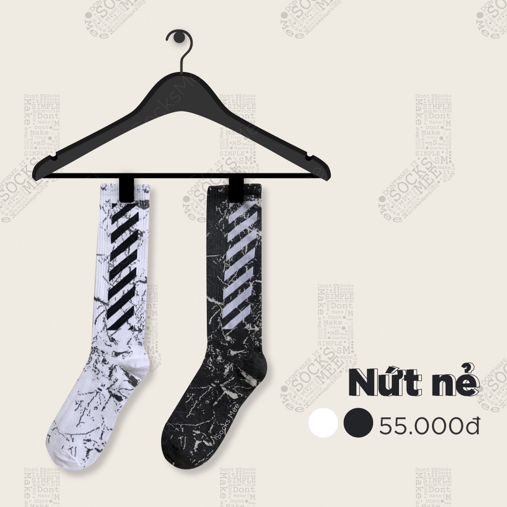 TẤT VỚ NỨT NẺ - PATTERN OFFWHITE SOCKS
