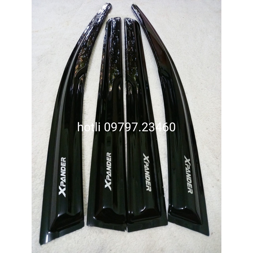 Vè Che Mưa Xe Mitsubishi Xpander 2023-2018, Xpander Cross Nhựa ABS Đen hàng DÀY thiết kế 4 logo tăng tính thẩm mĩ