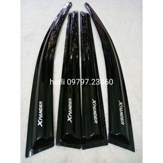  Vè Che Mưa Xe Mitsubishi Xpander 2023-2018 Xpander Cross Nhựa ABS Đen hàng DÀY thiết kế 4 logo tăng tính thẩm mĩ 