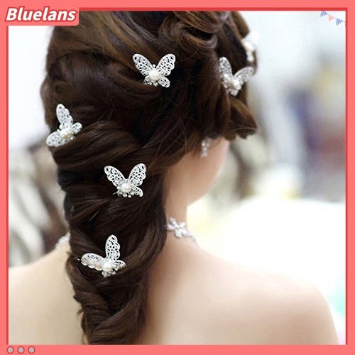 Set 6 Trâm Cài Tóc Chữ U Hình Bướm Dành Cho Cô Dâu