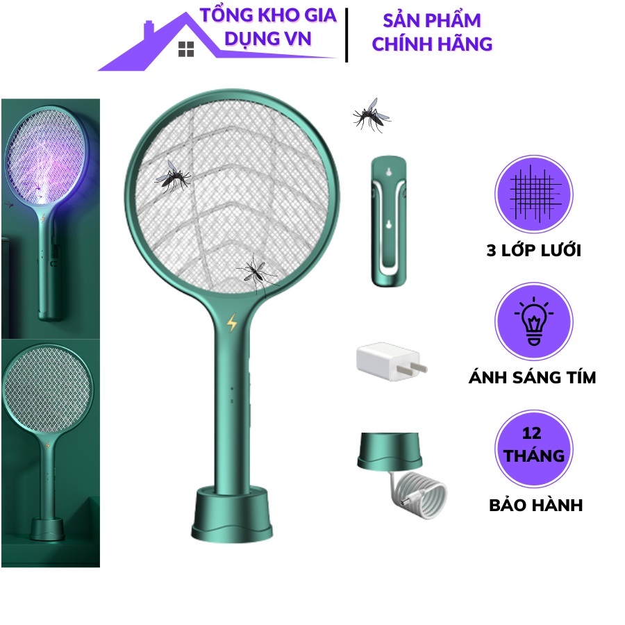 Vợt Bắt Muỗi, Máy Bắt Muỗi Và Côn Trùng Thông Minh CAO CẤP 4 Trong 1, An Toàn Cho Mẹ Và Bé, Hiệu quả 99%, BH 6 tháng