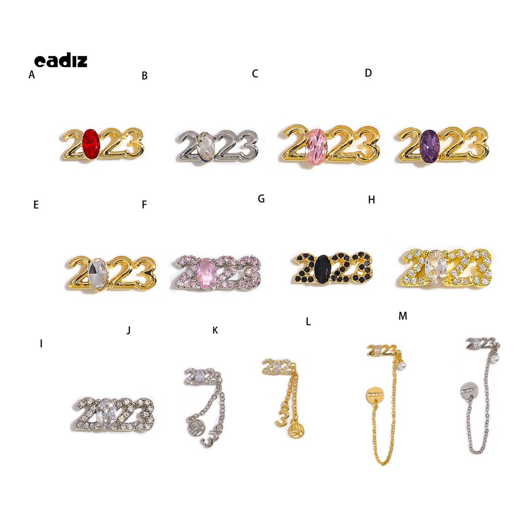 Hộp Hạt Kim Cương Giả Hình Số 2023 Mini Trang Trí Móng Tay Dễ Dàng Mang Theo Manicurist 2023