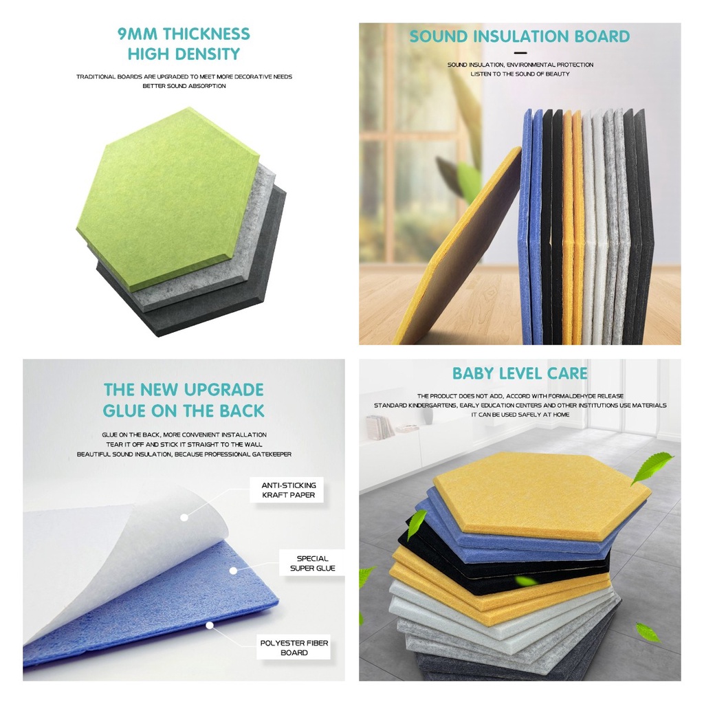 Hexagon Felt Pin Board Self Adhesive Bulletin Memo Photo Cork Boards Colorful Foam Wall Decorative Tiles