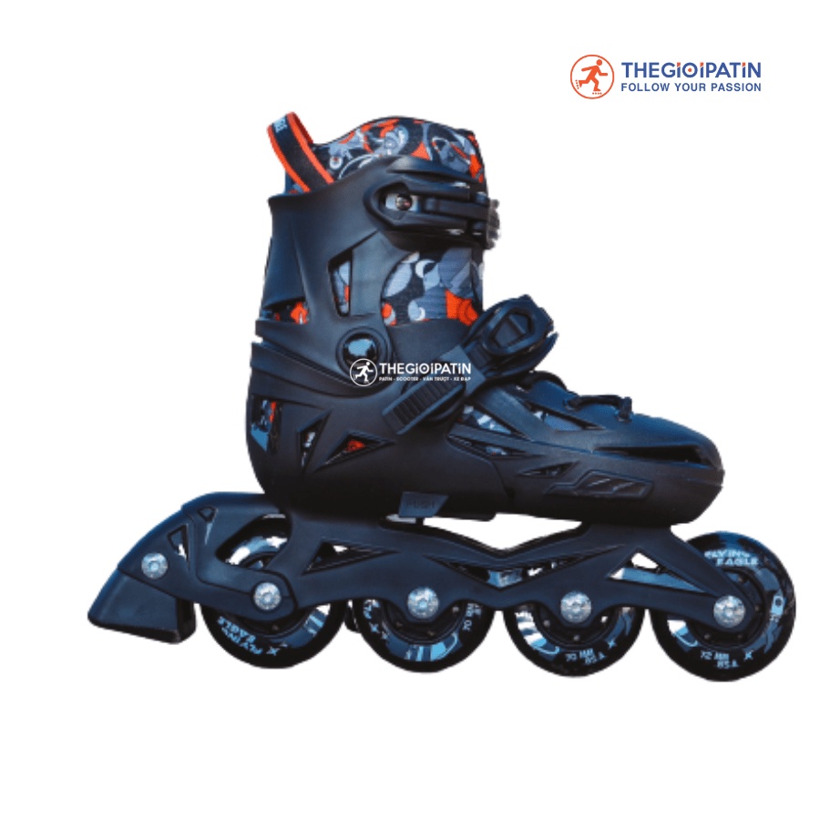 Giày Patin Trẻ Em COUGAR - Flying Eagle NT2, Giày Trượt Patin Form Nhựa Có Thể Tháo Rời Boot, Tặng Kèm Bảo Vệ Tay Chân