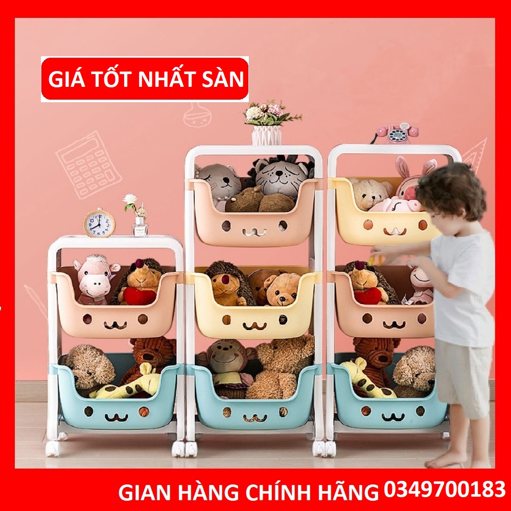 KỆ GẤU ĐỰNG ĐỒ ĐA NĂNG 3 TẦNG CÓ BÁNH XE HÌNH GẤU HOKORI VIỆT NHẬT