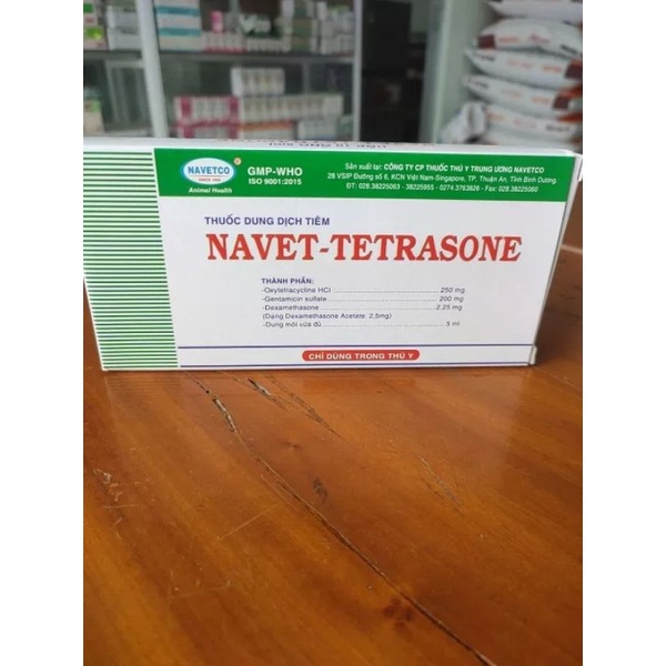 Hộp 10 ống Navet tetrasone 5ml dùng trong thú y
