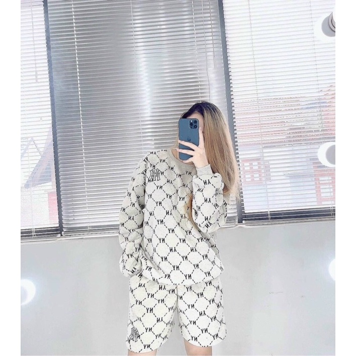 Set nỉ bông màu Ghi MLB