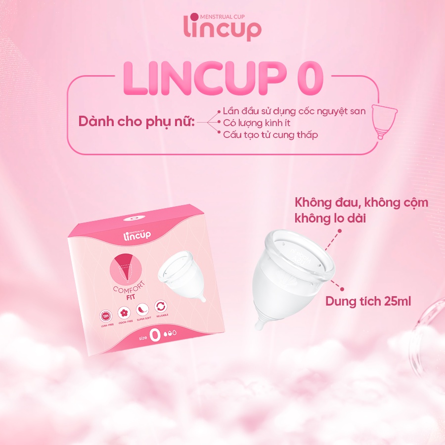 Cốc nguyệt san Lincup 0 chính hãng (25ml) - Nhập Khẩu Mỹ