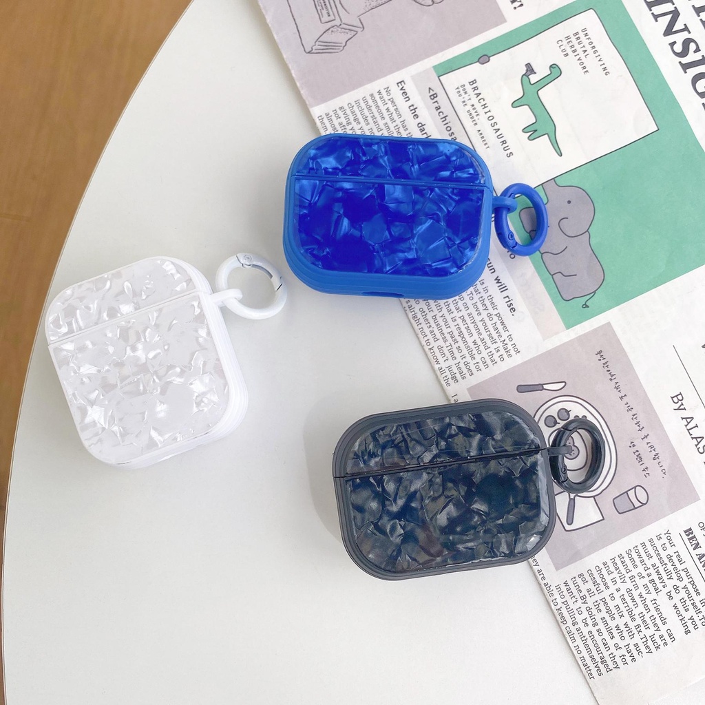 Vỏ Bảo Vệ Hộp Sạc Tai nghe không dây AirPods 1 2 3 Pro2 2022 Bằng Tpu Mềm Chống Rơi Họa Tiết Đá Hoa Cương Lấp Lánh