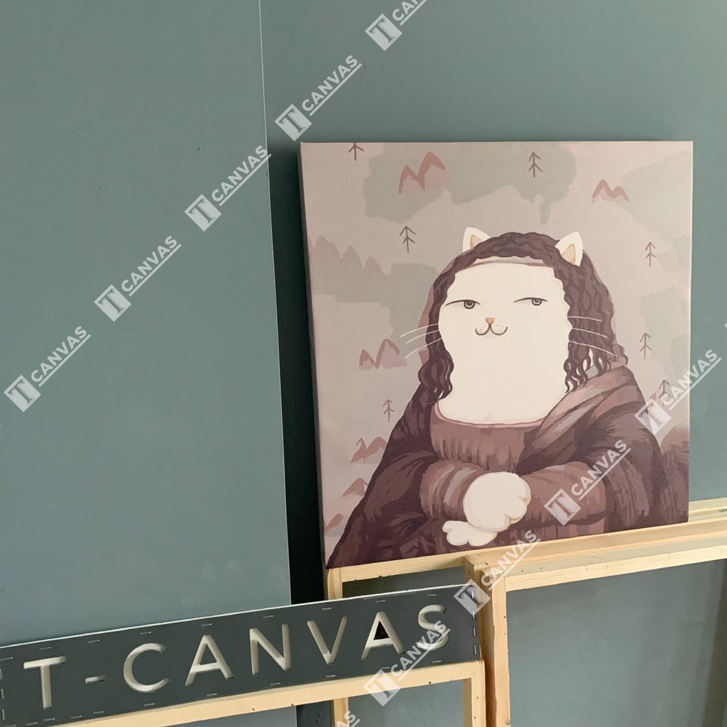 TRANH MÈO |  Tranh canvas treo tường hiện đại nghệ thuật, chân dung Chó, Mèo ngộ nghĩnh CM36-39