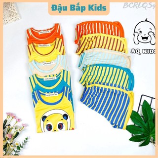 Set bộ cộc cho bé in họa tiết dễ thương chất sọc dệt VISCO siêu bền - Minky Mom