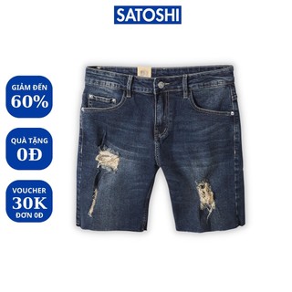 | Satoshi | Quần short Jean nam SAQS52 kiểu rách gối nhiều màu chất jean co giãn nhẹ