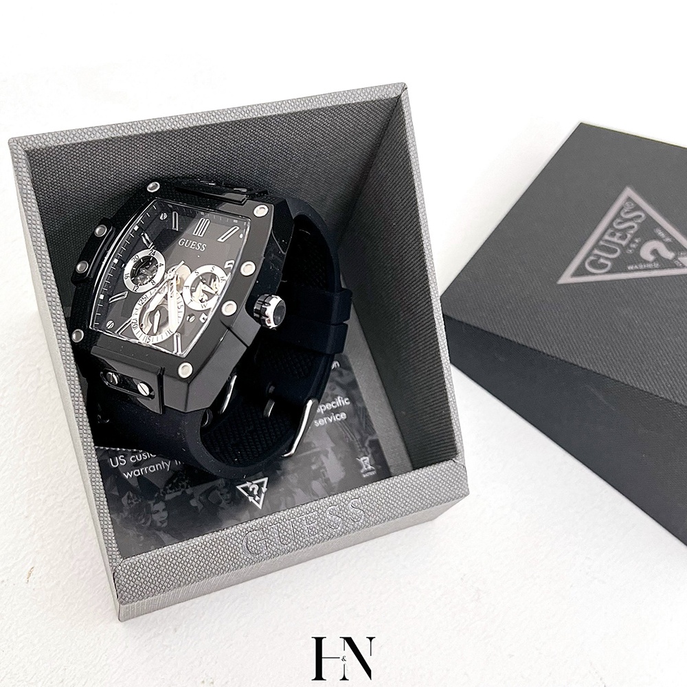 ĐỒNG HỒ NAM GUESS PHOENIX BLACK SILICONE MEN'S WATCH