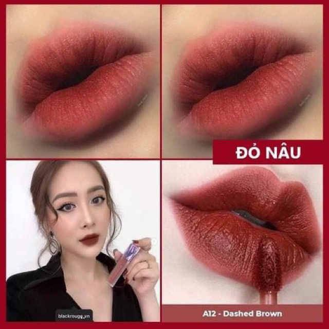 Son Kem Lì Black Rouge A12 Air Fit Velvet Tint nâu đỏ