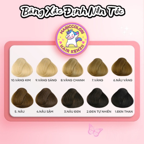 Thuốc Nhuộm Tóc Nâu Hạt Dẻ Tặng Oxy Trợ Nhuộm Găng Tay Mũ Chùm Kenzii Lên Từ Tone 3 - 4