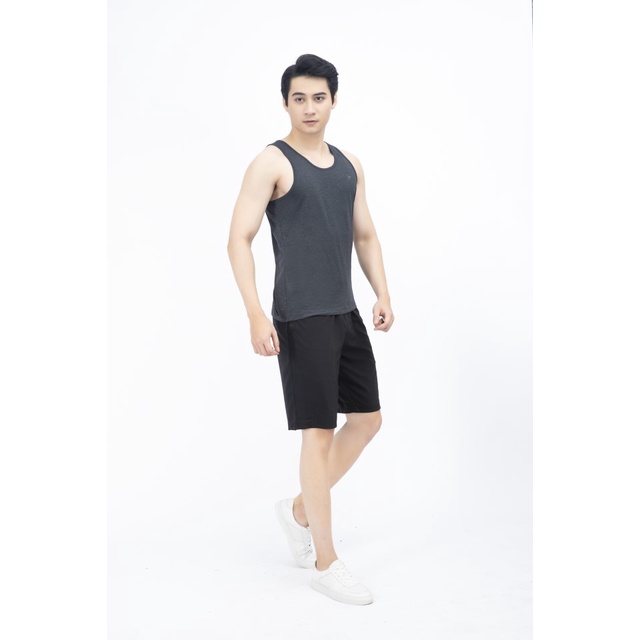 Áo ba lỗ sát nách thể thao nam KWIN, Áo tanktop tập gym vải cotton co giãn tốt kiểu dáng basic KTTR04