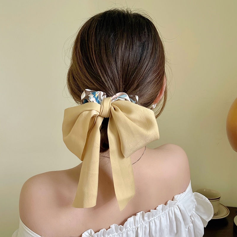 Dây Cột Tóc Ruy Băng Thắt Nơ Lớn Phong Cách Hàn Quốc Cho Nữ