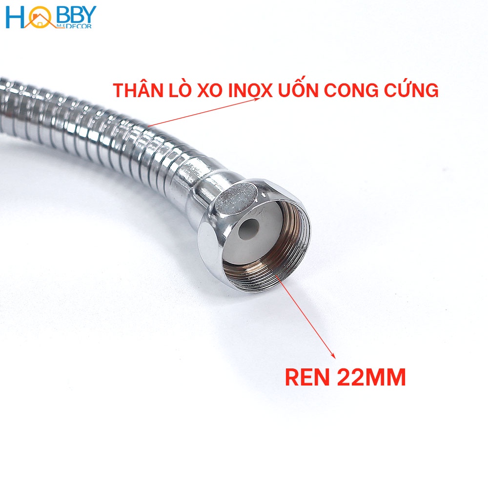 Bộ vòi xịt tăng áp lực nước cho vòi rửa chén dây Inox cứng Hobby Home Decor VSTA4 có lọc nước - uốn cong tùy ý