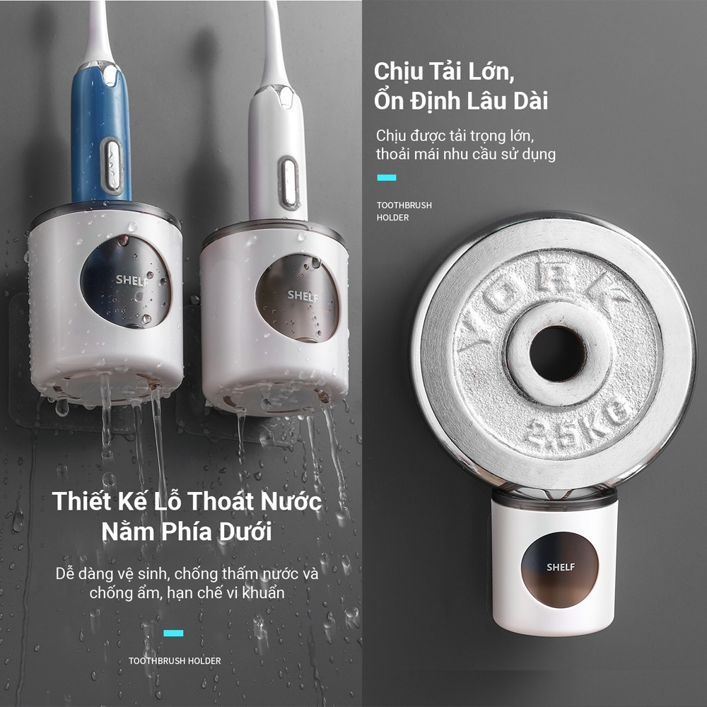 Giá Treo Bàn Chải Đánh Răng Điện Dán Tường KUNBE Tiết Kiệm Không Gian Nhà Tắm
