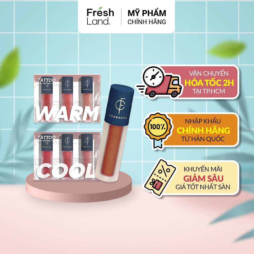 Son kem lì FORENCOS MINI SETTOO 3 cây Hàn Quốc