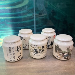 Hũ sứ đựng trà - nắp bấc - an nguyên