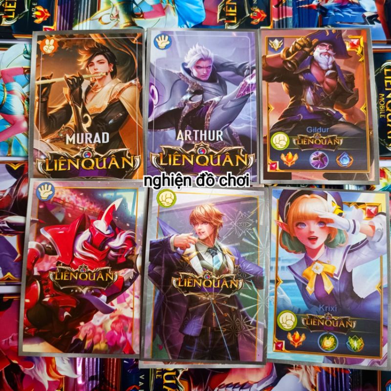 1 dây 6 gói thẻ bài liên quân, mỗi gói 7 thẻ bài. Hình in sắc nét.