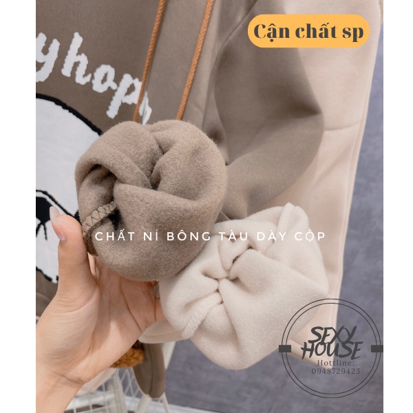 Set nỉ thu đông - bộ nỉ gấu kèm túi gấu sang chảnh B09 SEXYHOUSE
