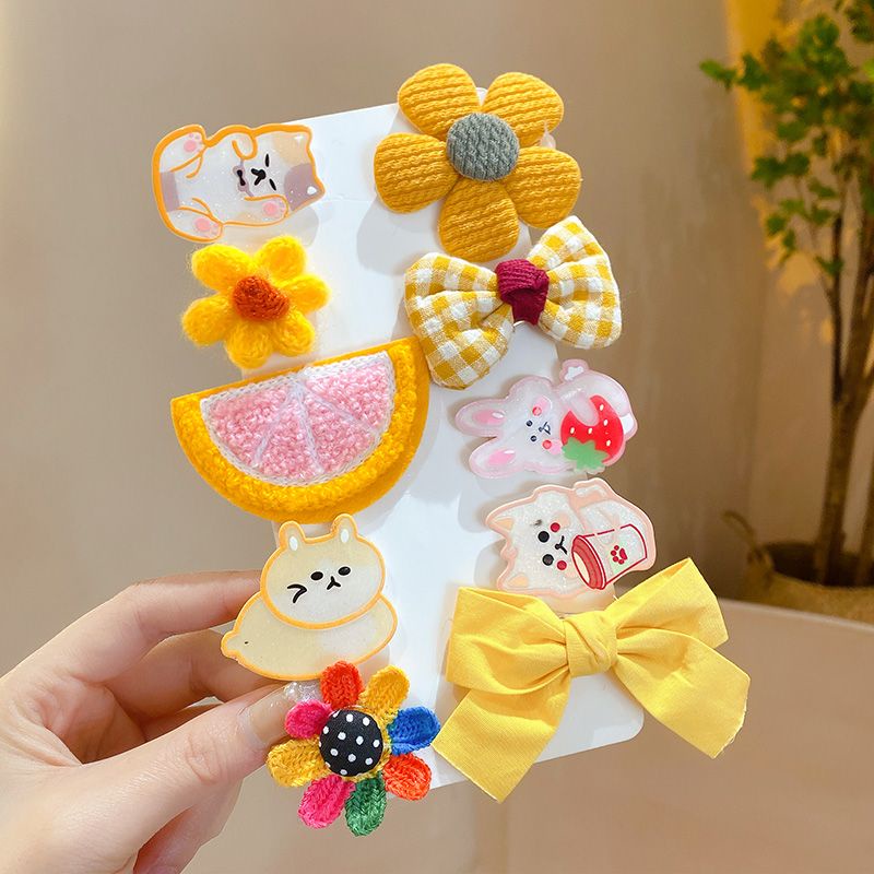 Set 5 KẸP TÓC NƠ 3D hoạ tiết dễ thương, xinh xắn cho bé - Mix màu