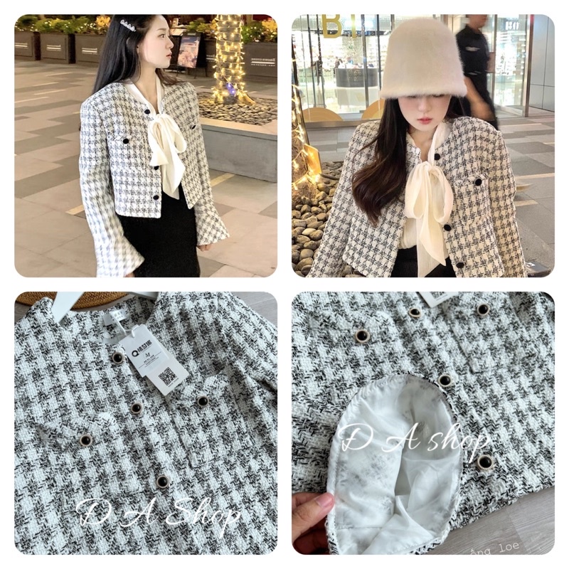 ÁO DẠ TWEED ỐNG TAY LOE CÚC NGỌC NẤM XINH - DÁNG MẪU MỚI 2023