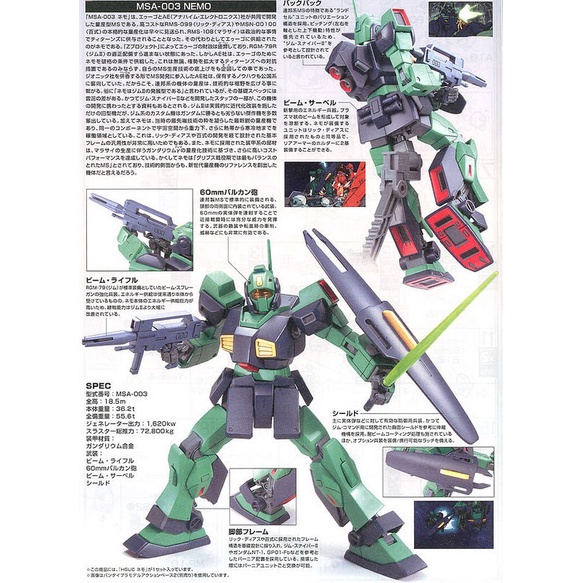 Mô hình lắp ráp Gundam HG UC Nemo Zeta Ver