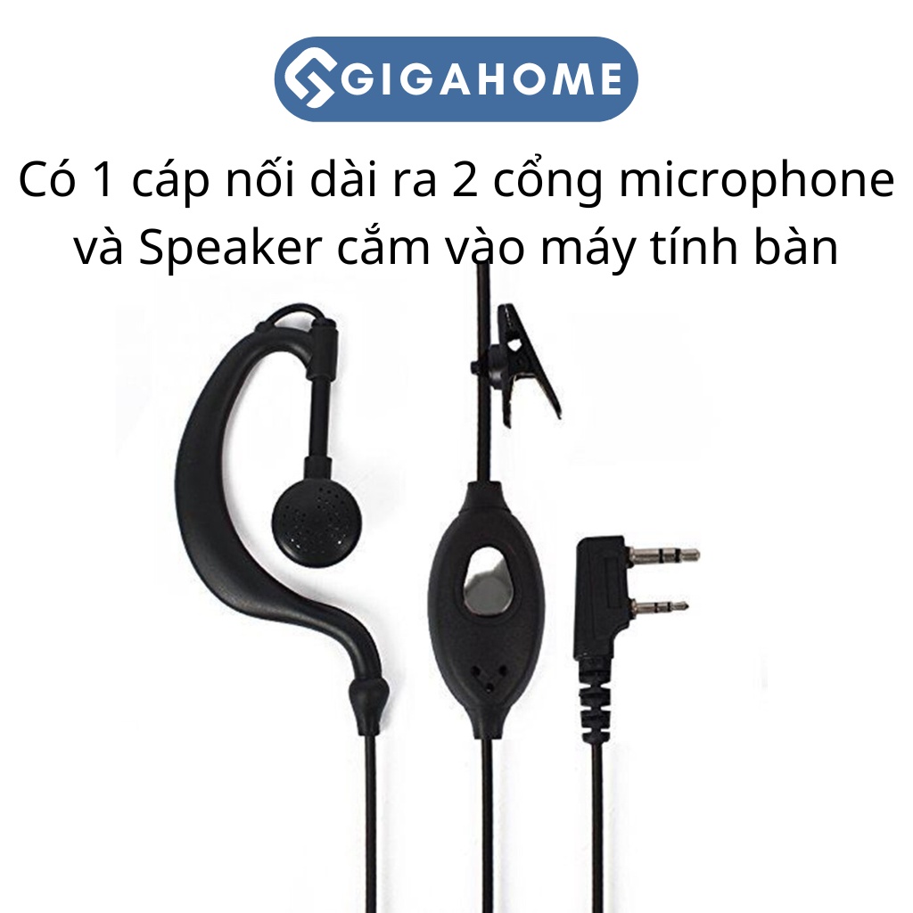 Tai Nghe Bộ Đàm GIGAHOME Dây Xoắn, Độ Bền Cực Cao, Tương Thích Nhiều Loại 2640