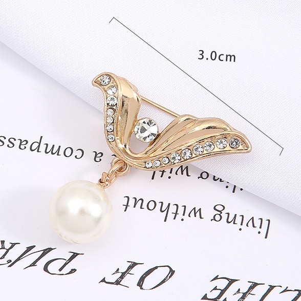 Ghim Cài Áo Đính Ngọc Trai Chống Trượt Thiết Kế Đơn Giản Cho Nữ