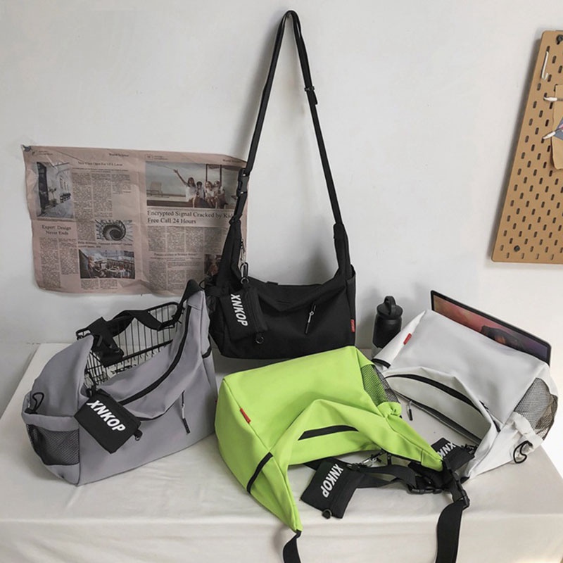 Túi Đeo Vai Màu Trơn Sức Chứa Lớn Phong Cách Nhật Bản Cho Nam