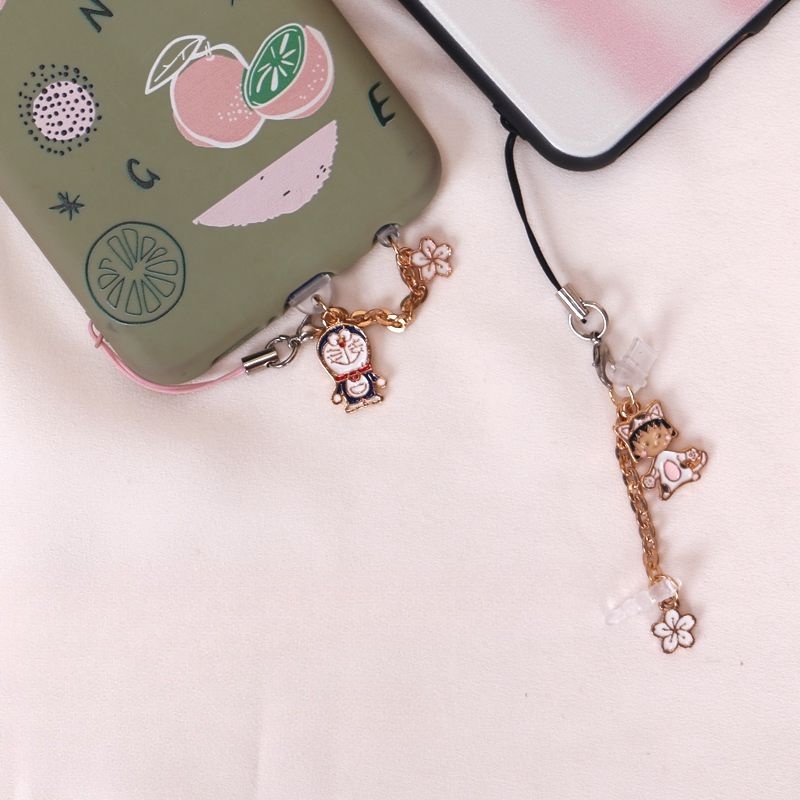 Nút Chống Bụi Cho Cổng Sạc Điện Thoại Di Động Hình Doraemon Cherry Maruko